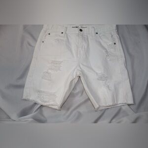Mossimo Womens Low Rise Boyfriend Denim White Jean   Distress Shorts 6/28